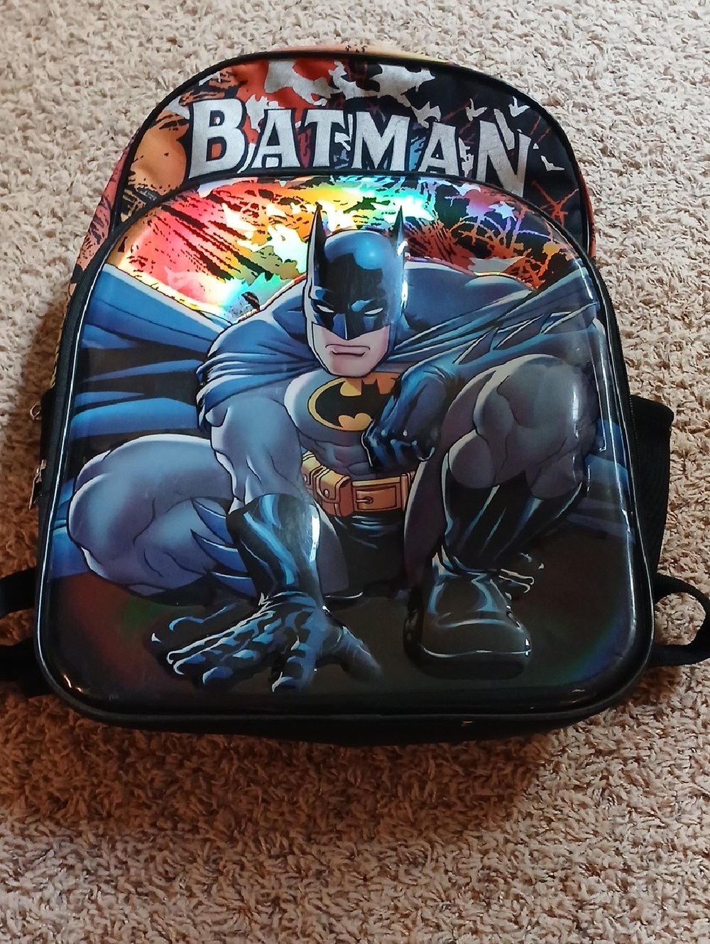 Batman Holographic Kids Backpack - Black & Blue
